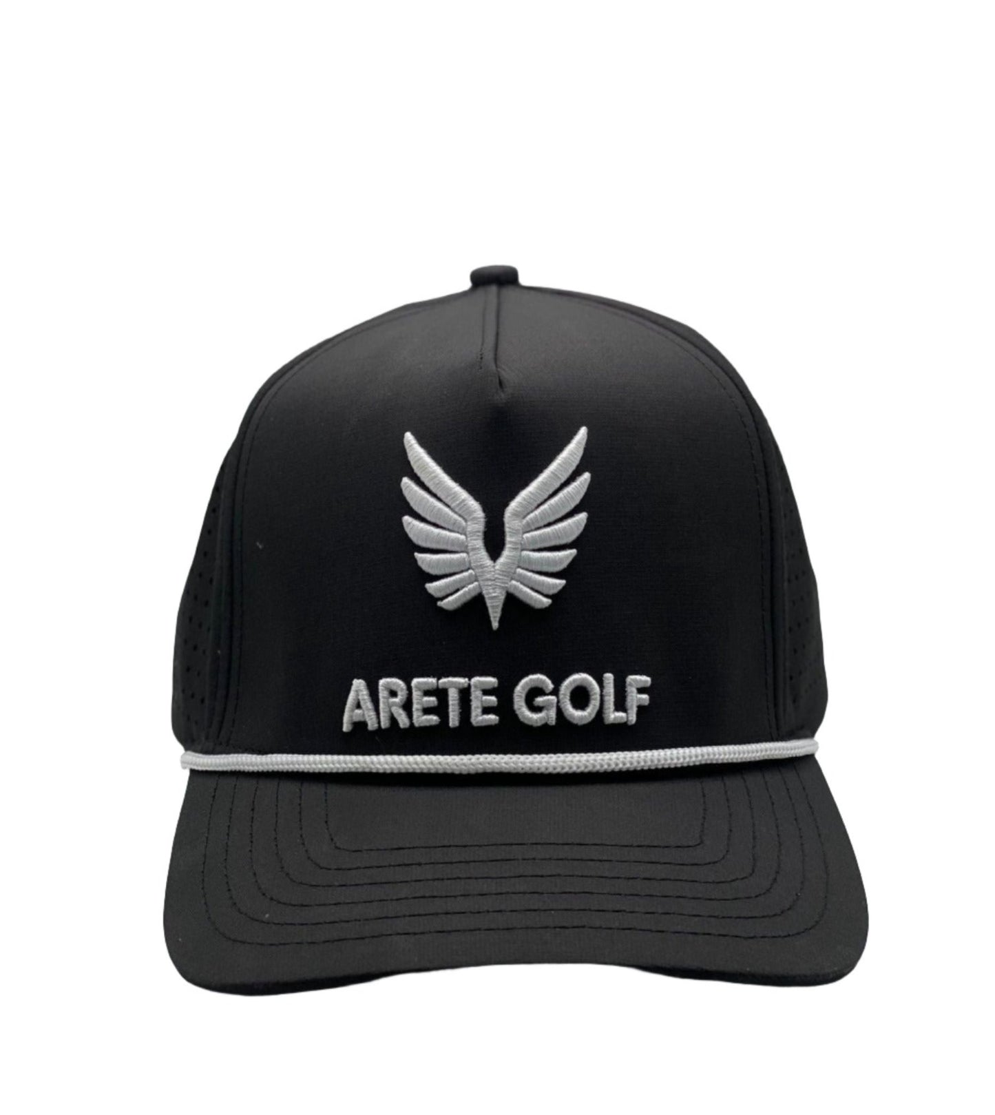 Arete Golf Mesh Hat - Black and White