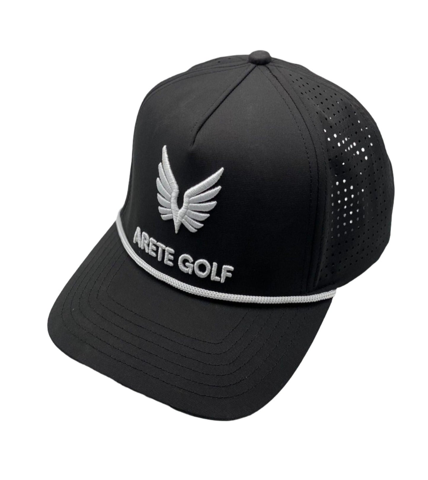 Arete Golf Mesh Hat - Black and White